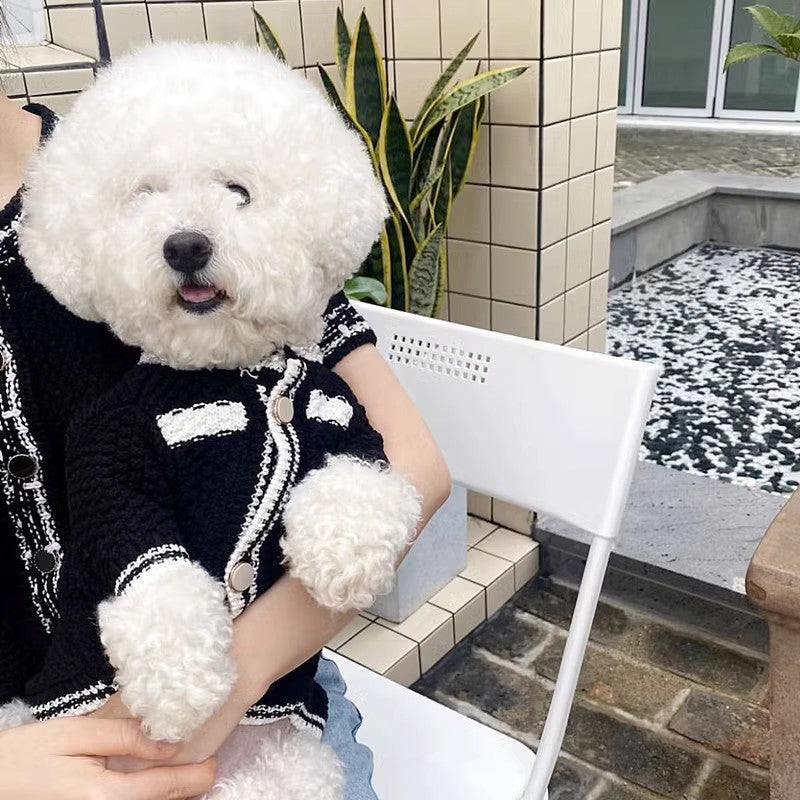 Dog Striped Knitted Sweater Cardigan Clothing - Majestic Pet Kingdom