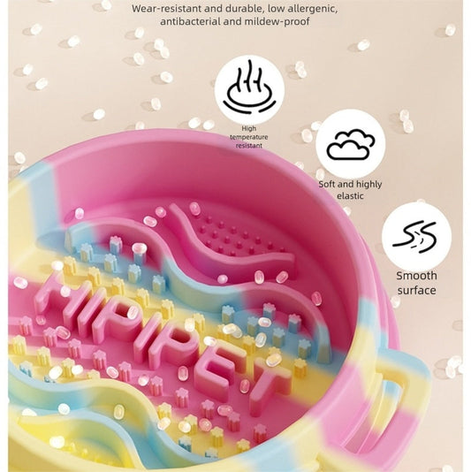 Cross-border Dog Bowl, Double-ear Handle Silicone Slow Food Bowl, Dog Pet Small Dog Slow Food Mat, Anti-choking Slow Food Bowl | Purrfect Pet Kingdom