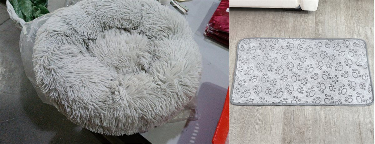 Dog Bed Round Plush Donut Calming Sleeping Nest for Small Breeds - Detail Angle 5 | Majestic Pet Kingdom