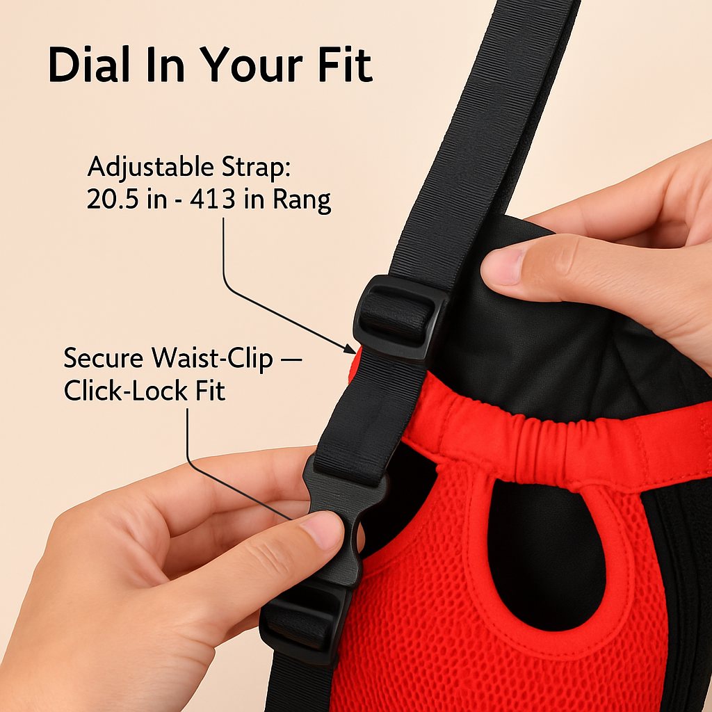 Dog Carrier Backpack Legs-Out Breathable Travel Shoulder Bag - Detail Angle 5 | Majestic Pet Kingdom