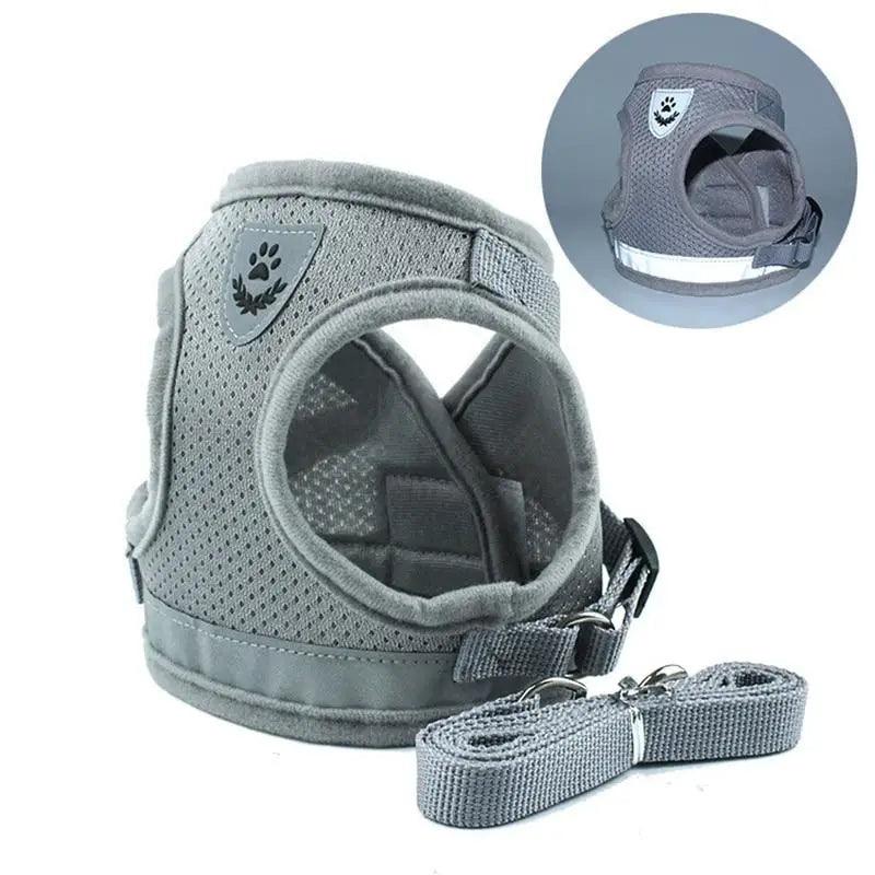 No-Pull Mesh Dog Harness and Reflective Leash Set