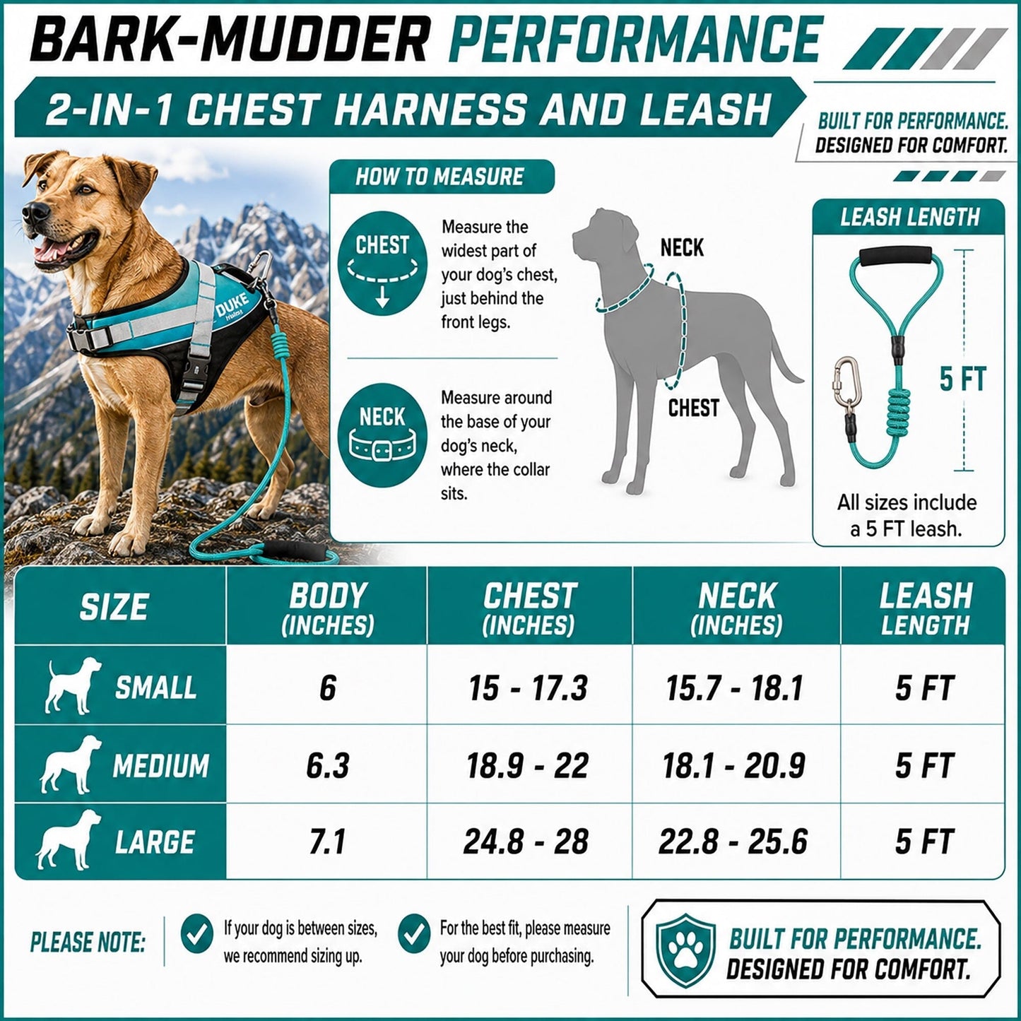 Dog Helios ® 'Bark-Mudder' 2-in-1 Reflective and Adjustable Sporty Dog Harness and Leash