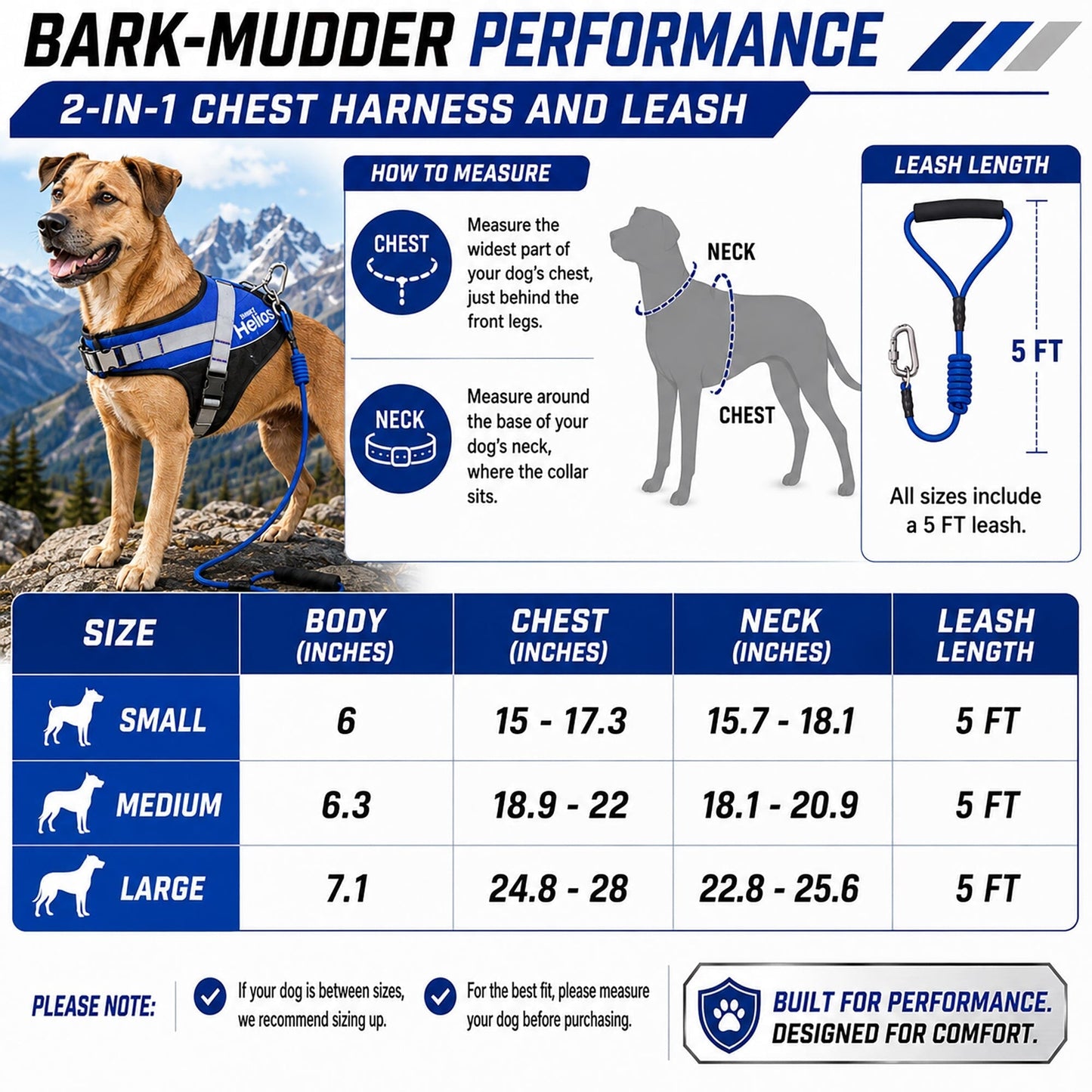 Dog Helios ® 'Bark-Mudder' 2-in-1 Reflective and Adjustable Sporty Dog Harness and Leash