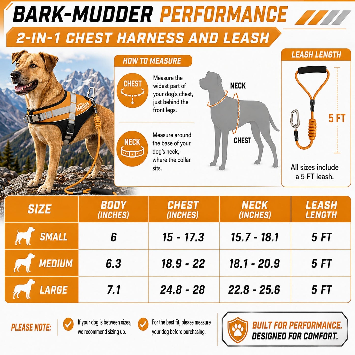 Dog Helios ® 'Bark-Mudder' 2-in-1 Reflective and Adjustable Sporty Dog Harness and Leash