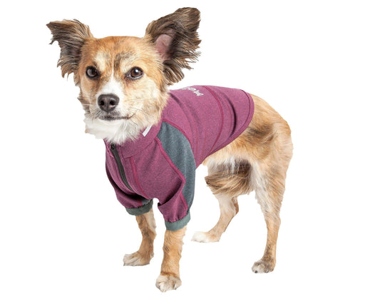 Dog Helios ® 'Eboneflow' Mediumweight 4-Way-Stretch Flexible And Breathable Performance Dog Yoga T-Shirt - Main Feature View | Majestic Pet Kingdom