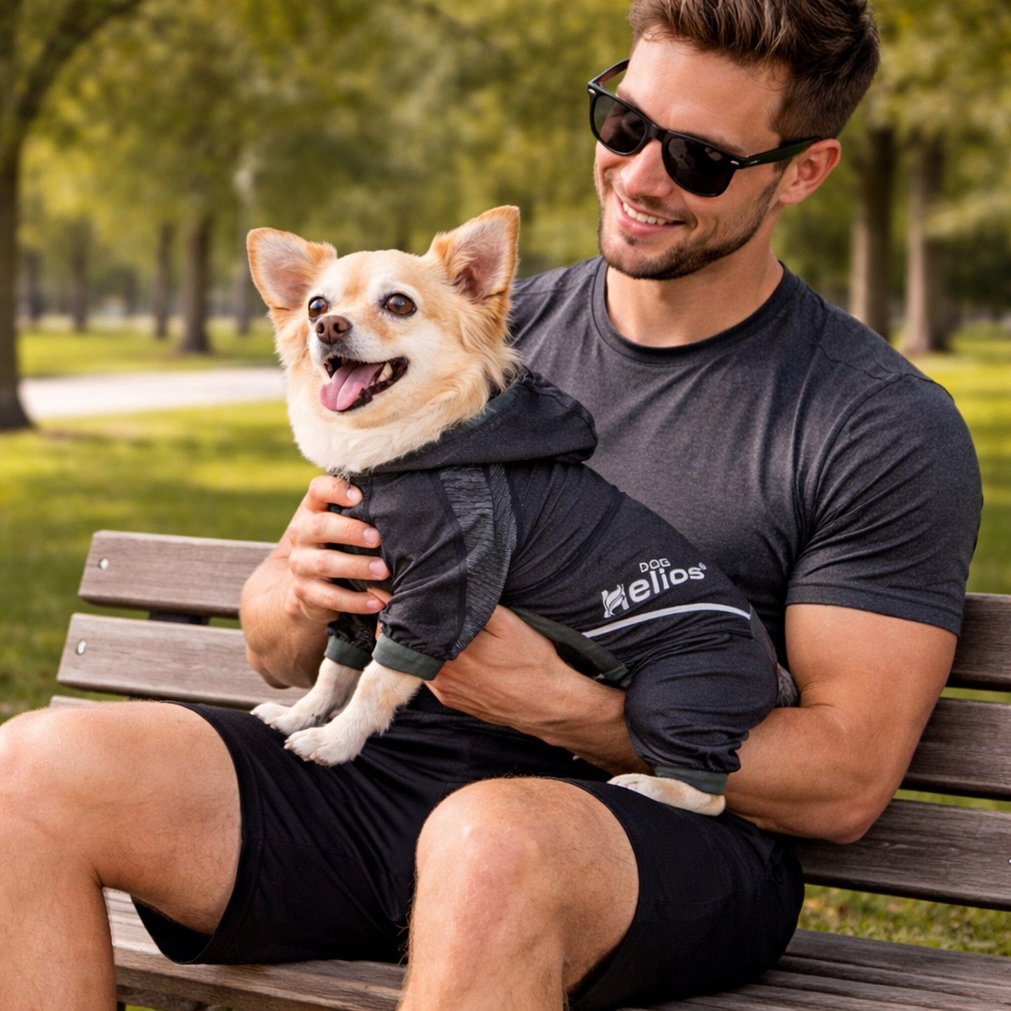 Dog Helios ® 'Namastail' Lightweight 4-Way-Stretch Yoga Performance Dog Tracksuit Hoodie