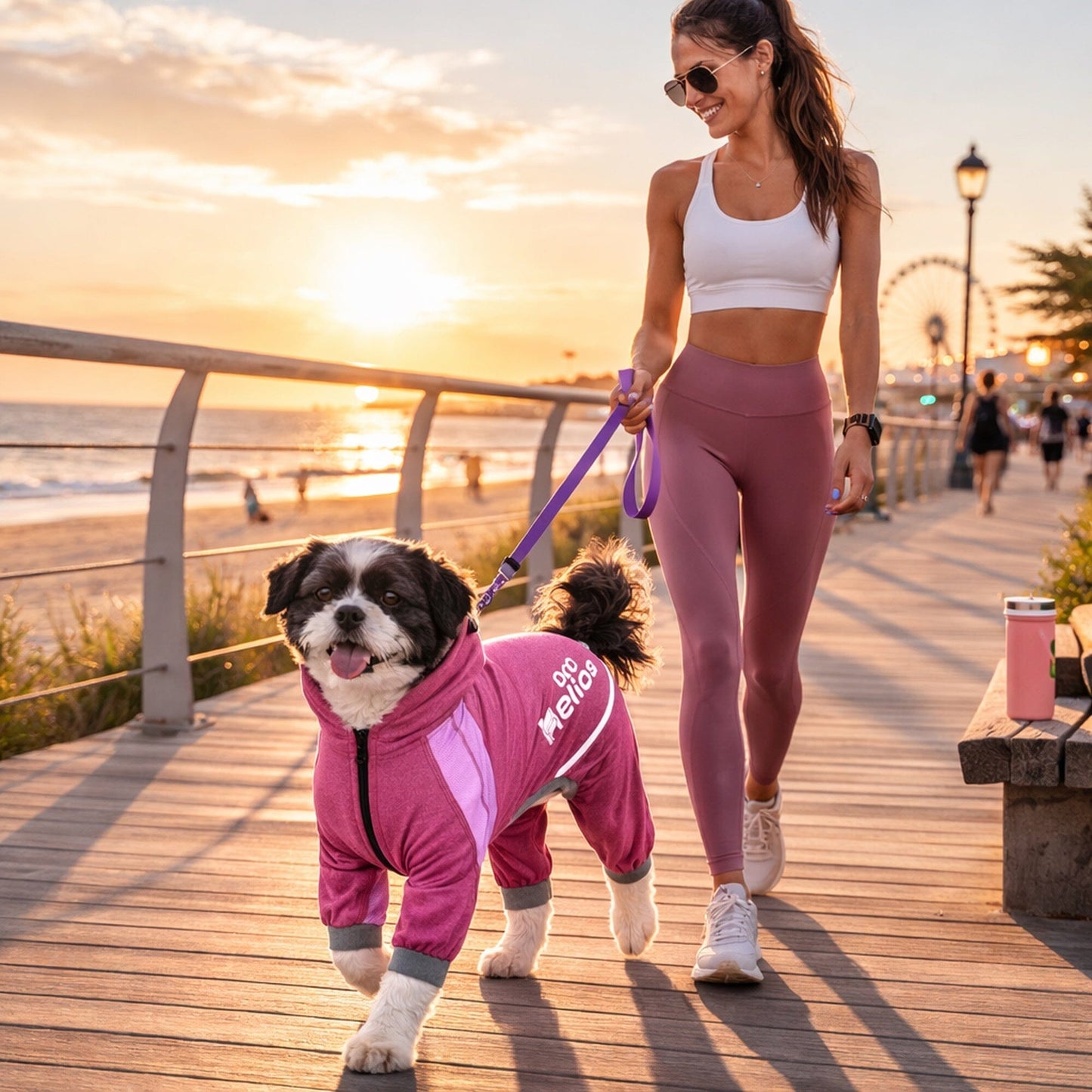 Dog Helios ® 'Namastail' Lightweight 4-Way-Stretch Yoga Performance Dog Tracksuit Hoodie