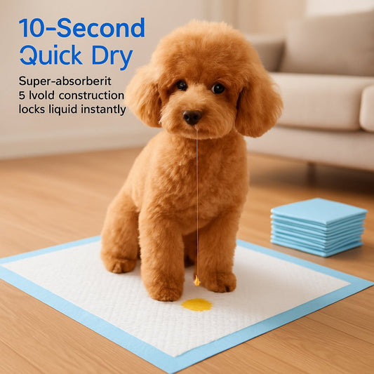 Dog Pee Pads Leak-Proof Puppy Potty Training Floor Mats 100ct - Detail Angle 2 | Majestic Pet Kingdom