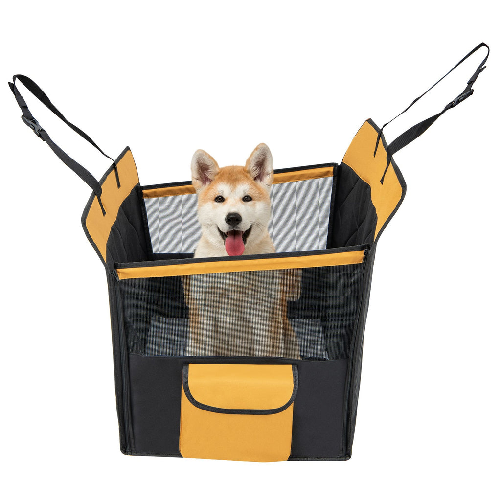 Dog Car Seat Cover with Mesh Window for Small and Medium Dogs-Black - Majestic Pet Kingdom