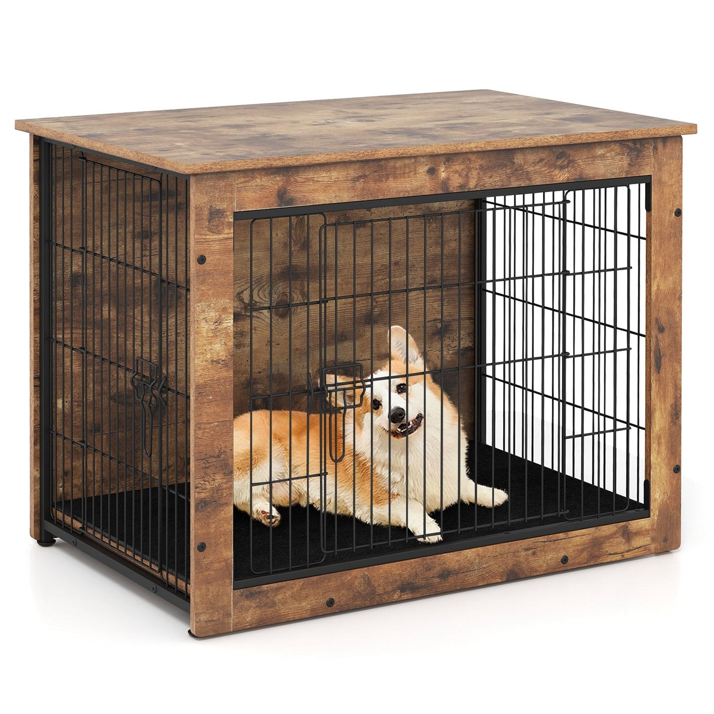 Dog Crate Furniture with Cushion and Double Doors for Small/Medium Dogs - Majestic Pet Kingdom