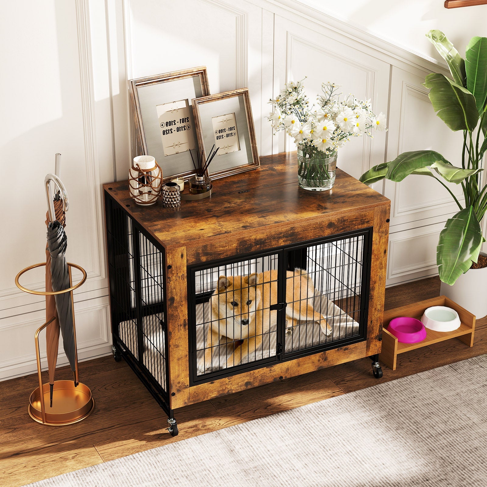 Industrial Dog Kennel with Flip-up Top 3 Lockable Doors and Removable Tray | Purrfect Pet Kingdom