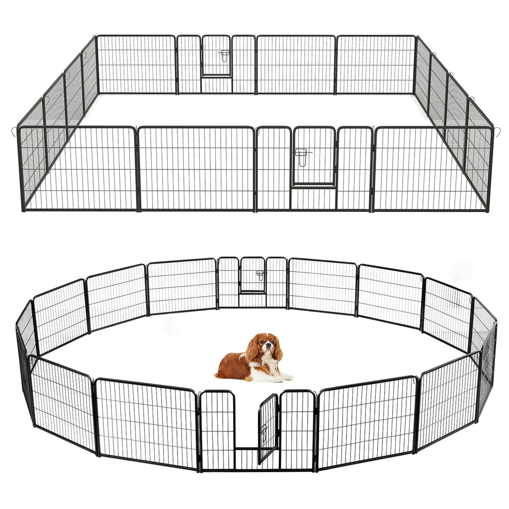 16 Panel 24/32/40 Inches Height Dog Playpen with Lock and Large Door - Majestic Pet Kingdom