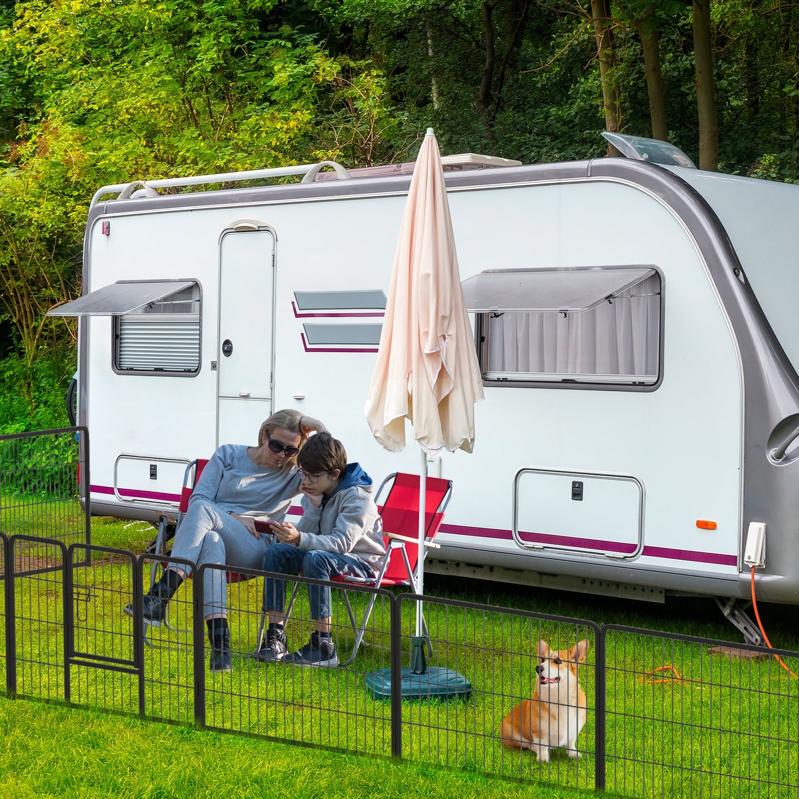 16 Panel 24/32/40 Inches Height Dog Playpen with Lock and Large Door - Majestic Pet Kingdom