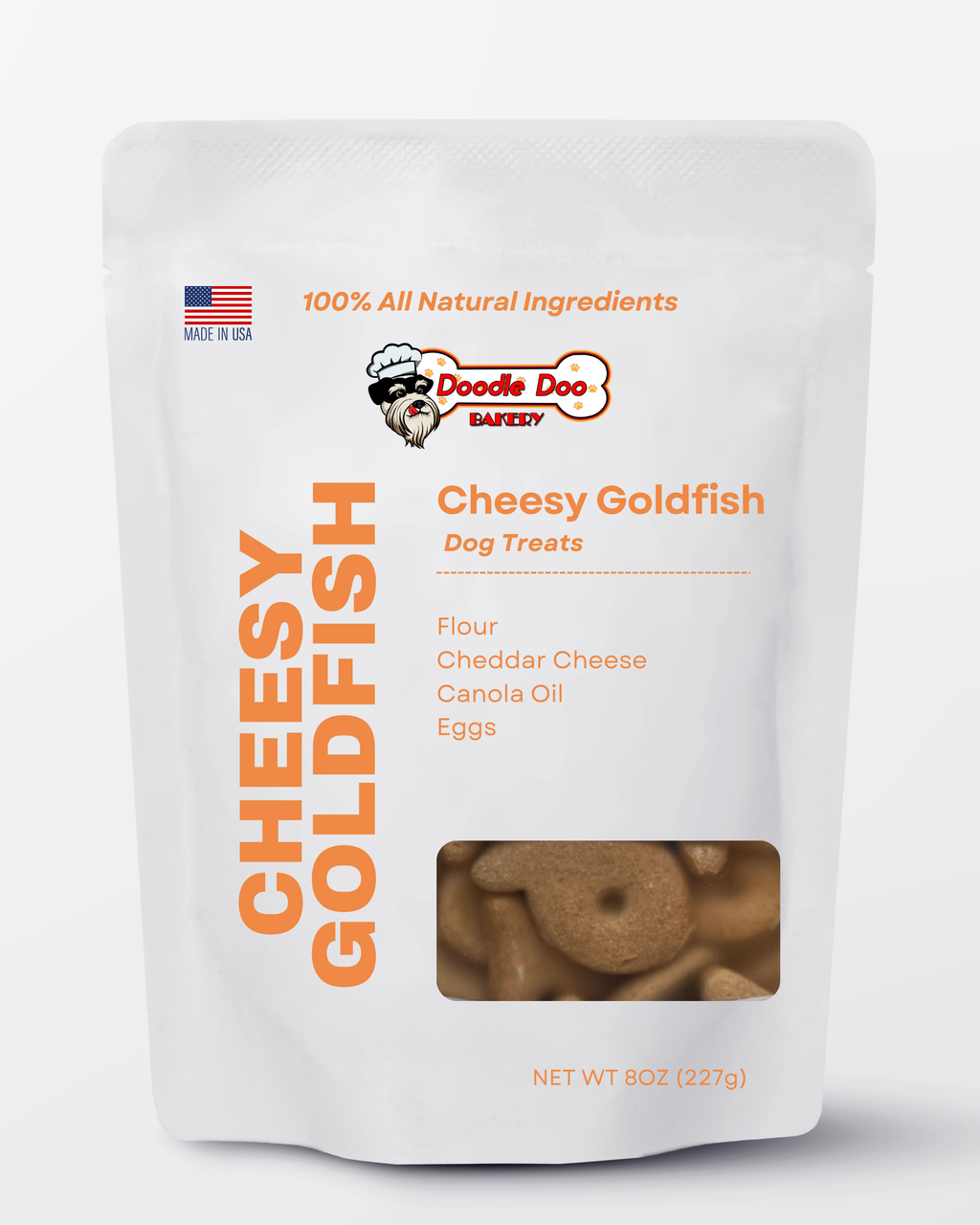 Homemade Cheesy Goldfish Baked Dog Snack Treats - 1/2 lb