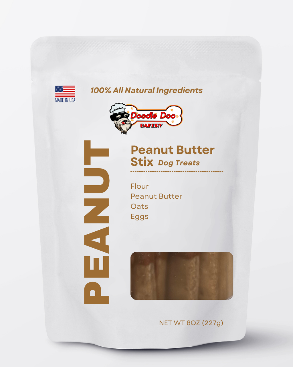 Homemade Peanut Butter Stix Crunchy Dog Treats - 1/2 lb