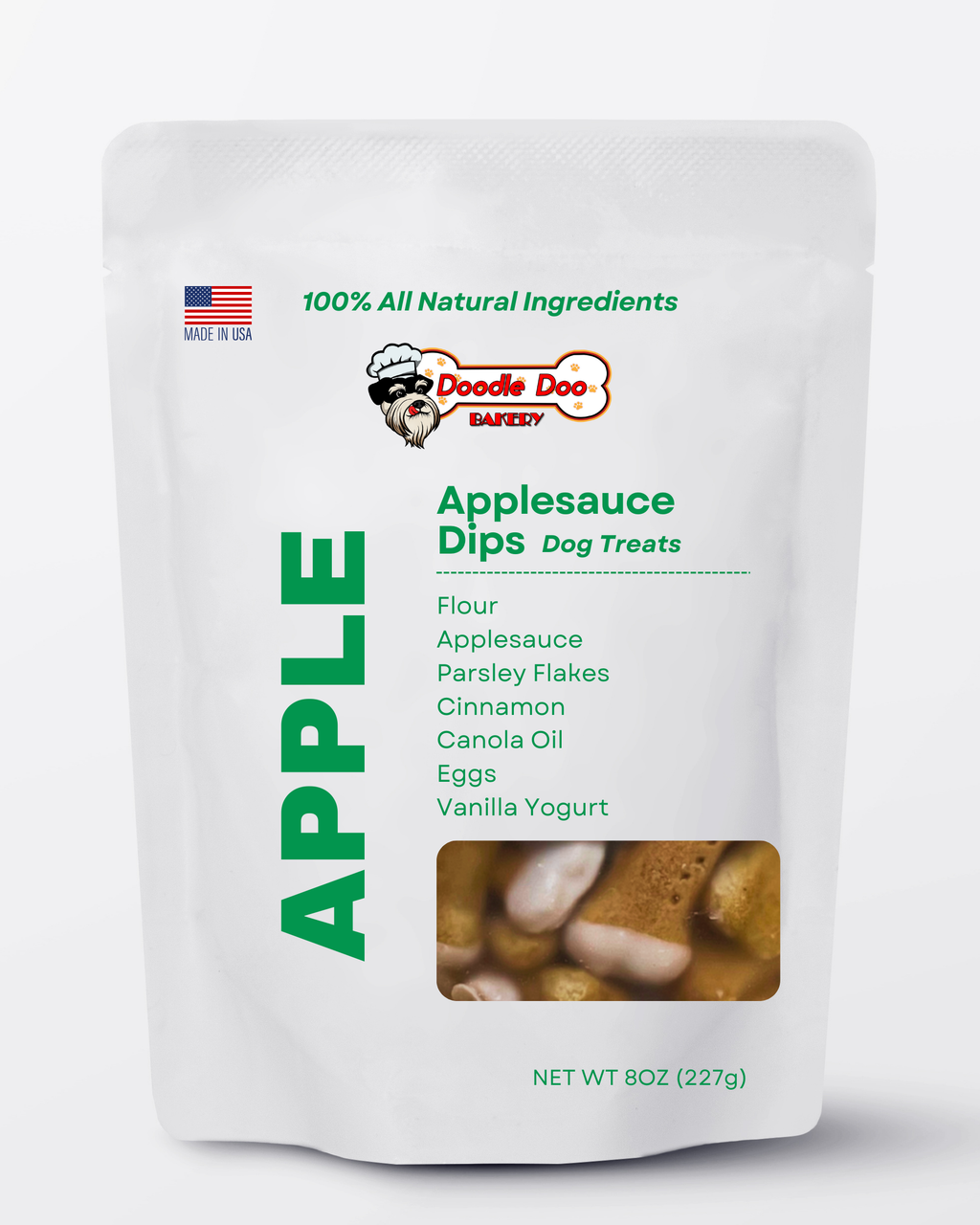 Homemade Applesauce Yogurt Dipped Dog Treats - 1/2 lb