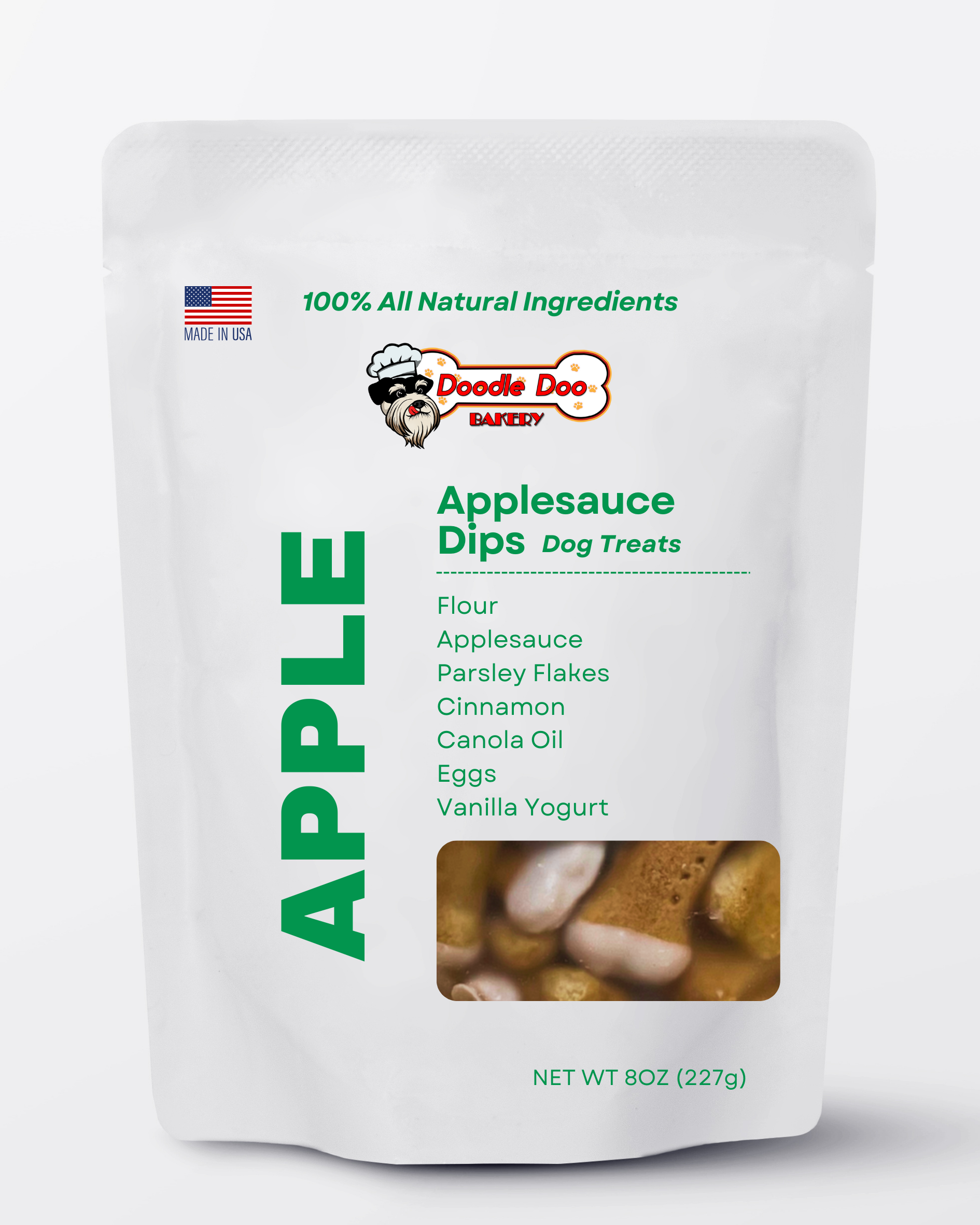 Homemade Applesauce Yogurt Dipped Dog Treats - 1/2 lb