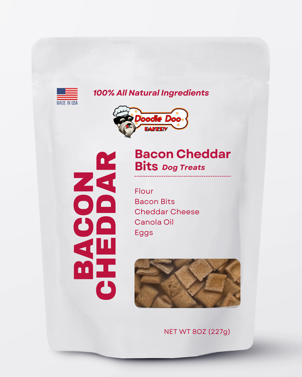 Homemade Bacon Cheddar Bits Gourmet Dog Treats - 1/2 lb