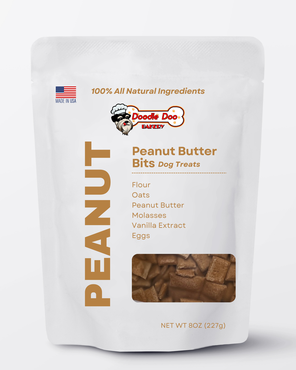 Homemade Peanut Butter Bits Dog Biscuits Treats - 1/2 lb