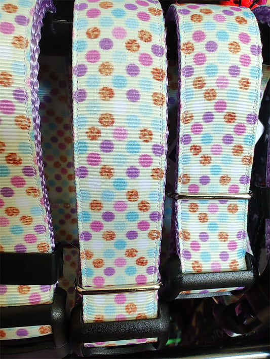 Dog Collar Polka Dots Lavender Purple Classic Pattern Nylon Strap