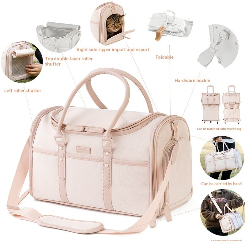 Japan-Korea Pet Carrier With Wheels, Portable And Large Capacity For Outings