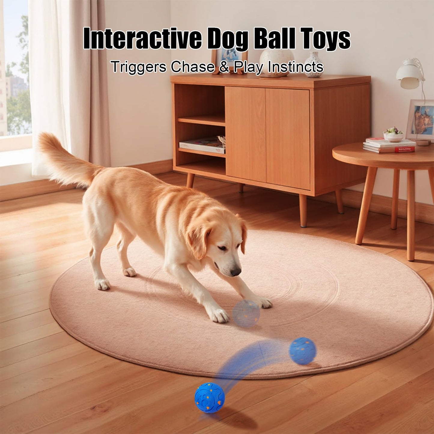 Dog Ball Toy Smart Motion-Activated Moving Bouncing E-TPU Ball - Detail Angle 3 | Majestic Pet Kingdom