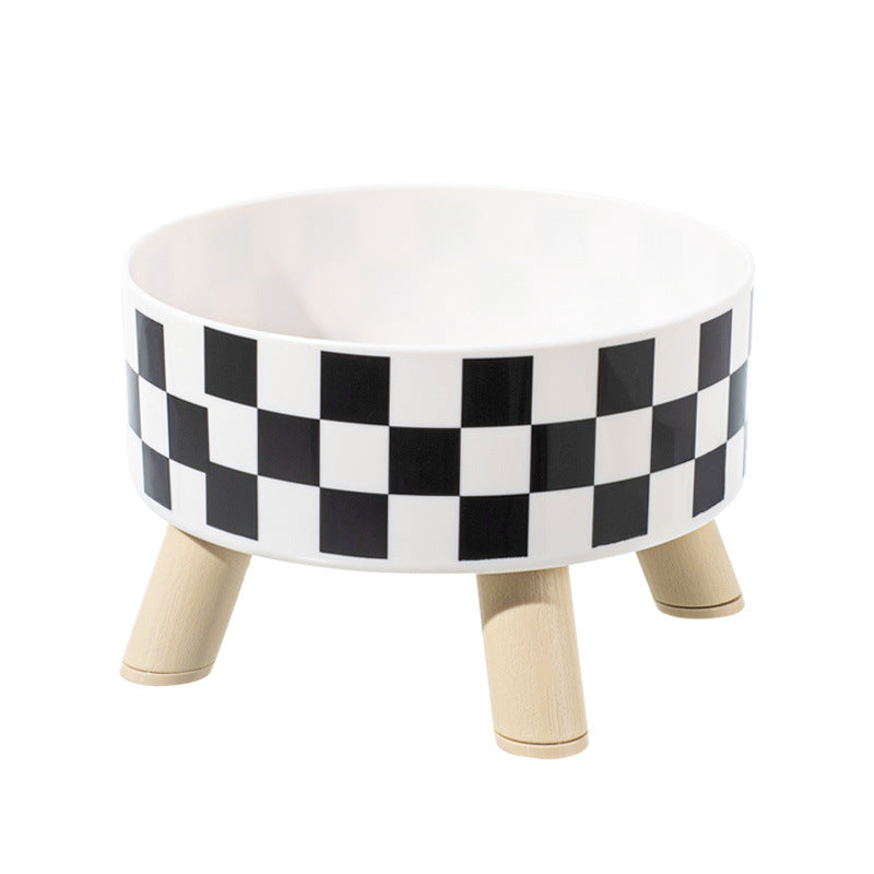 Dog Bowl Stainless Steel Polka Dot Four-Leg Elevated Raised Dish - Detail Angle 6 | Majestic Pet Kingdom
