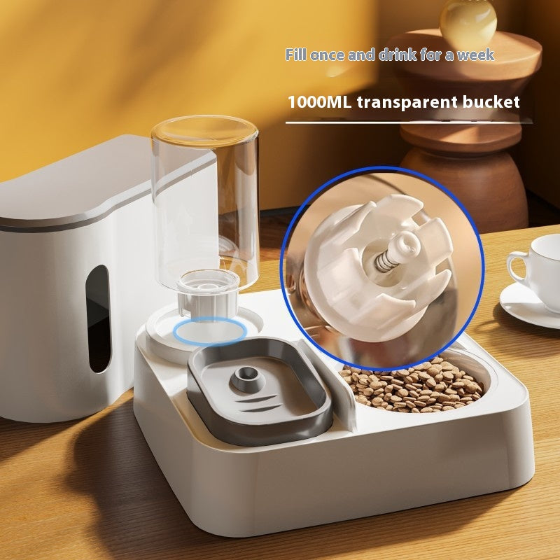 Cat Automatic Pet Feeder Water Dispenser Integrated Double Bowl Drinking Pet - Majestic Pet Kingdom