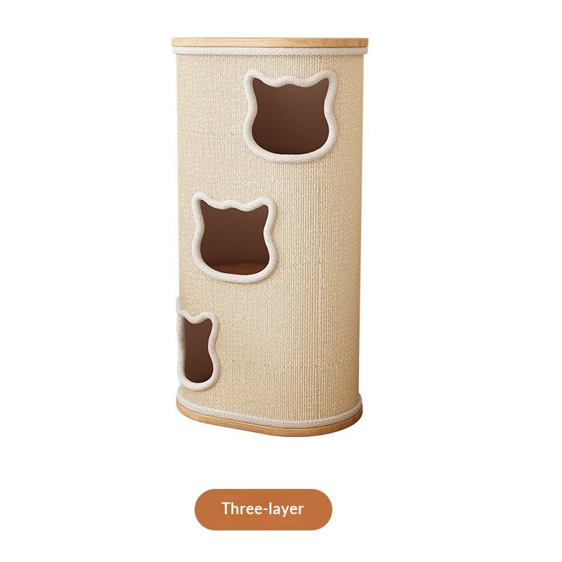 All-in-one Solid Wood Cat Tree Suitable For All Four Seasons