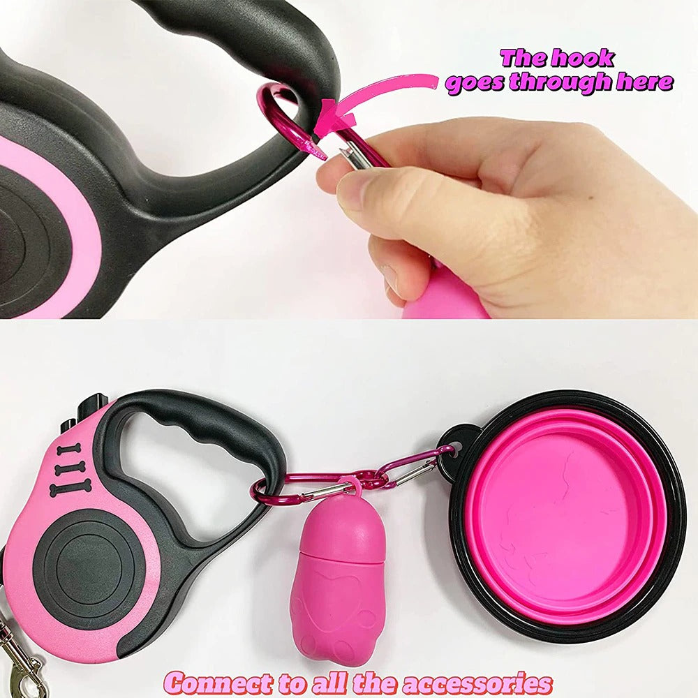 3M / 5M Retractable Nylon Dog Leash - Automatic Extension