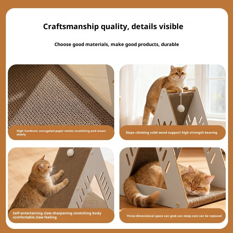 Multi-functional Corrugated Cardboard Scratching Board Cat Nest Climbing Frame
