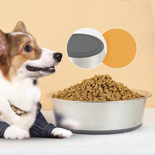 Stainless Steel Anti-tumble Pet Dog Bowl - Majestic Pet Kingdom