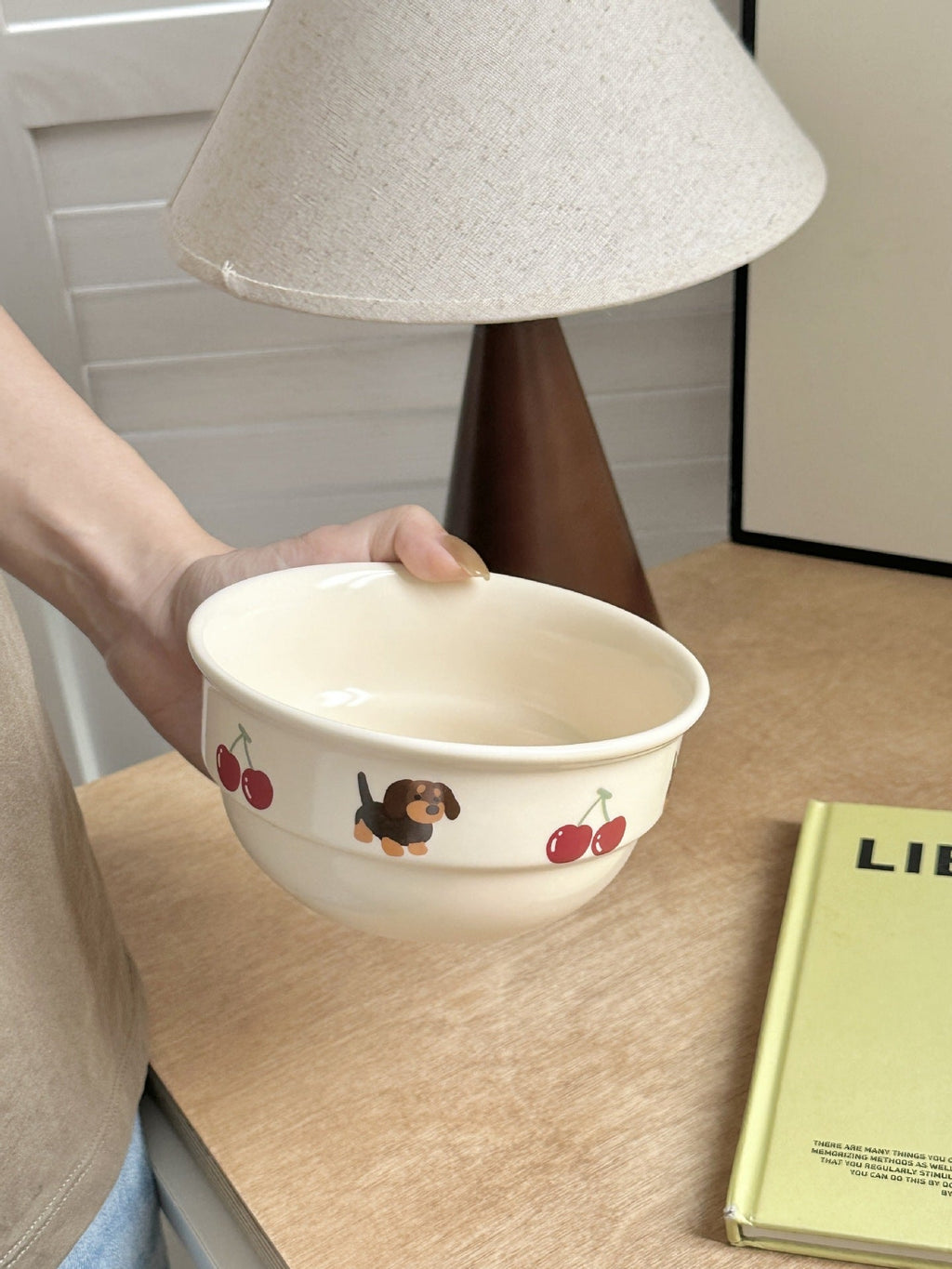 Original Cartoon Cute Cherry Sausage Dog Ceramic Tableware - Majestic Pet Kingdom