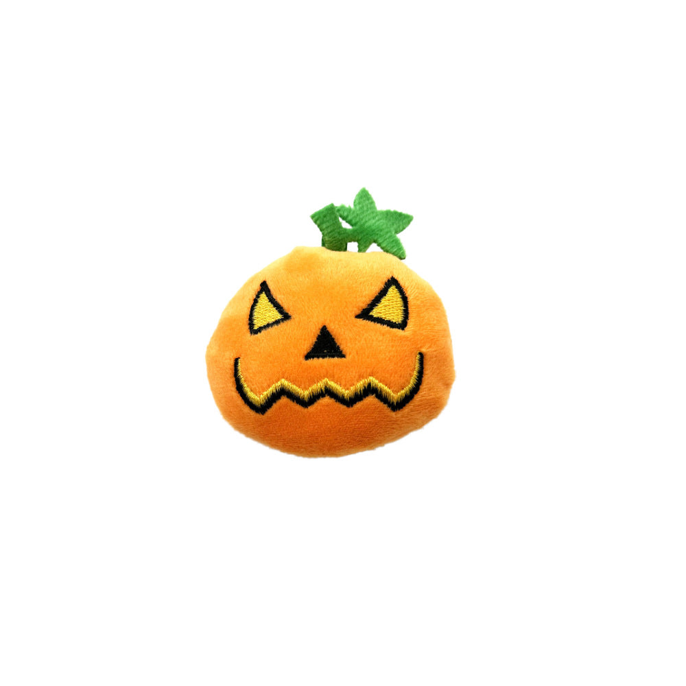 Pumpkin Ghost Face Shape Halloween Cat Toy Bite-resistant Molar Relieving Stuffy Pet