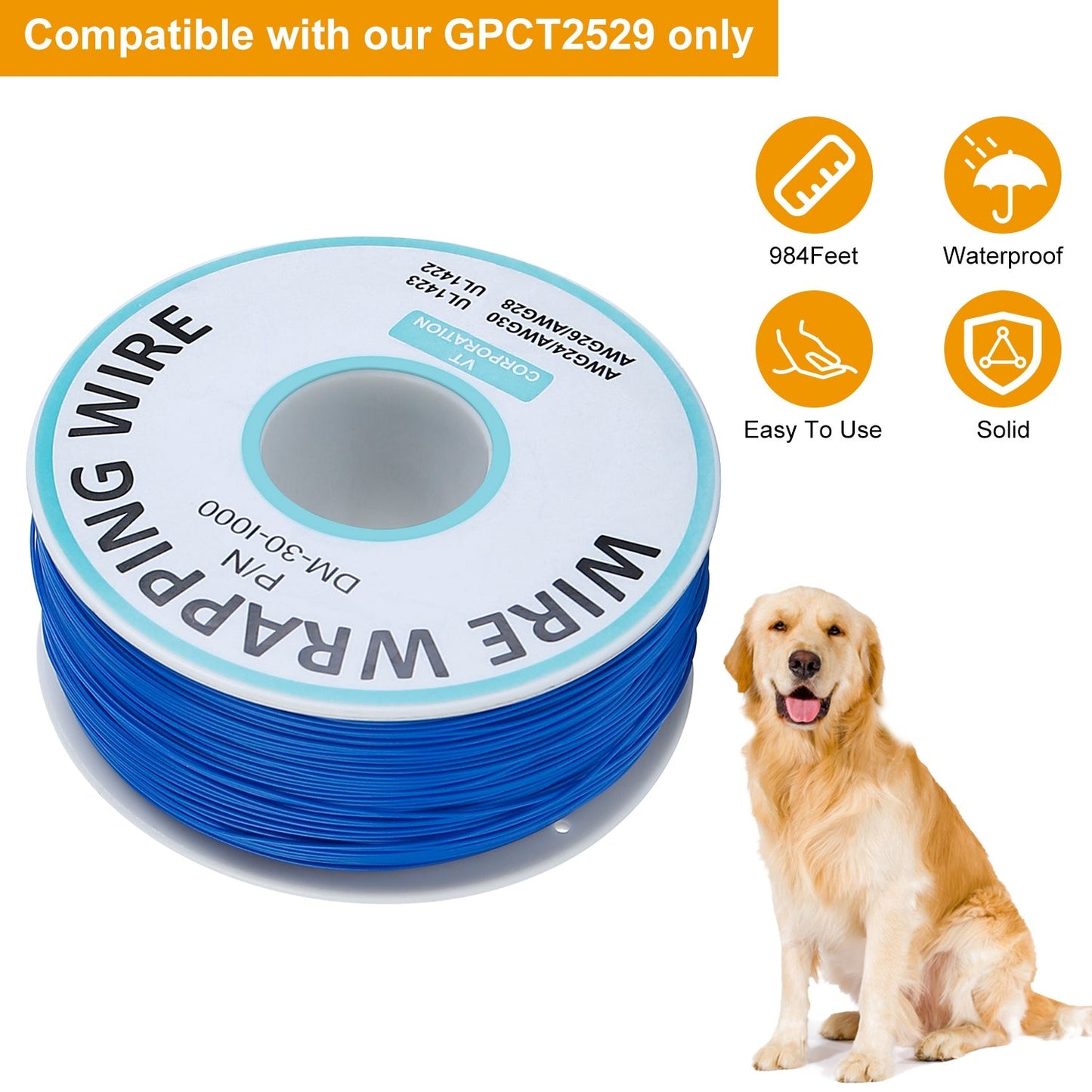 984 Feet 0.2in Dog Fence Wire Aluminum Boundary Wire for GPCT2529 Dog Fence System | Purrfect Pet Kingdom
