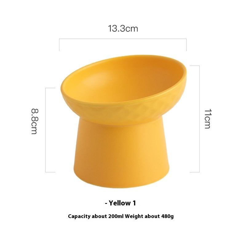 Oblique Mouth High Foot Candy Color Cat Bowl - Majestic Pet Kingdom