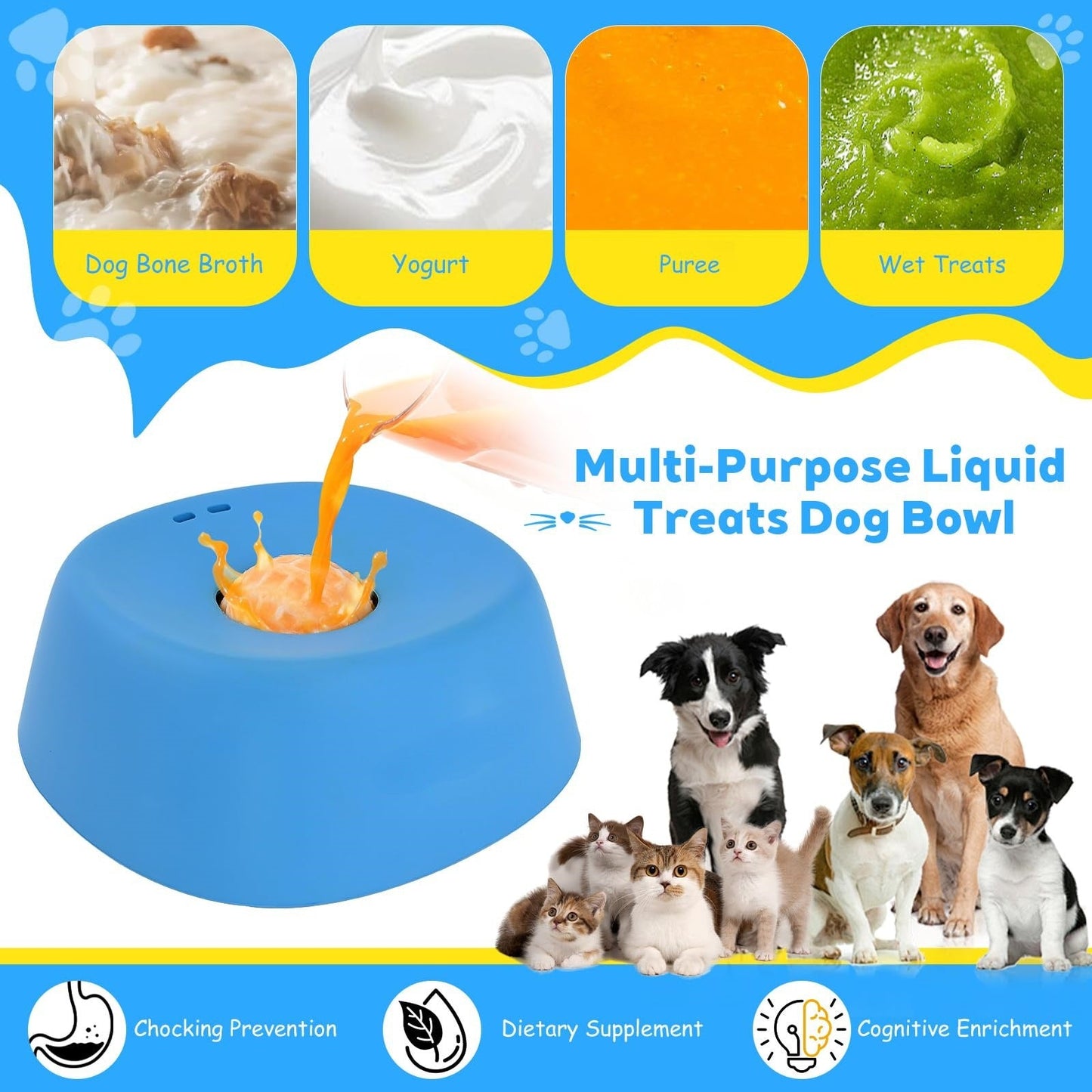 Dog Bowl Slow Feeder Spherical Licking Non-Slip Anti-Choke - Detail Angle 3 | Majestic Pet Kingdom