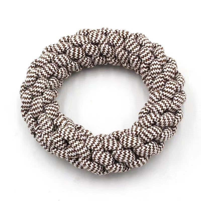 Cotton String Molar Braided Ring Knot Toy
