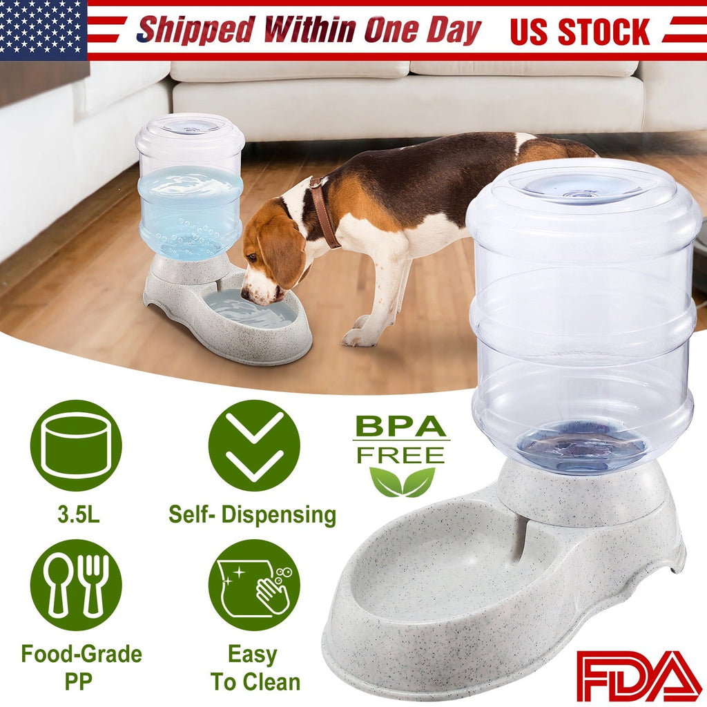 3.5L/1Gal Pet Water Dispenser Self-Dispensing Gravity Pets Water Feeder Automatic Pet Waterer Cat Dog - Majestic Pet Kingdom