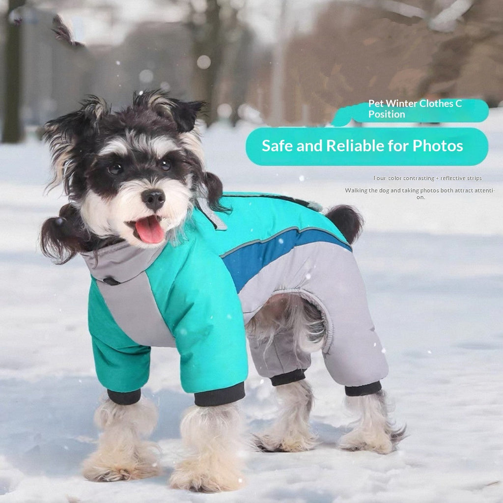 Fleece-lined Dog Warm Waterproof Traction Four-legged Pet Clothing - Premium Pet Accessory