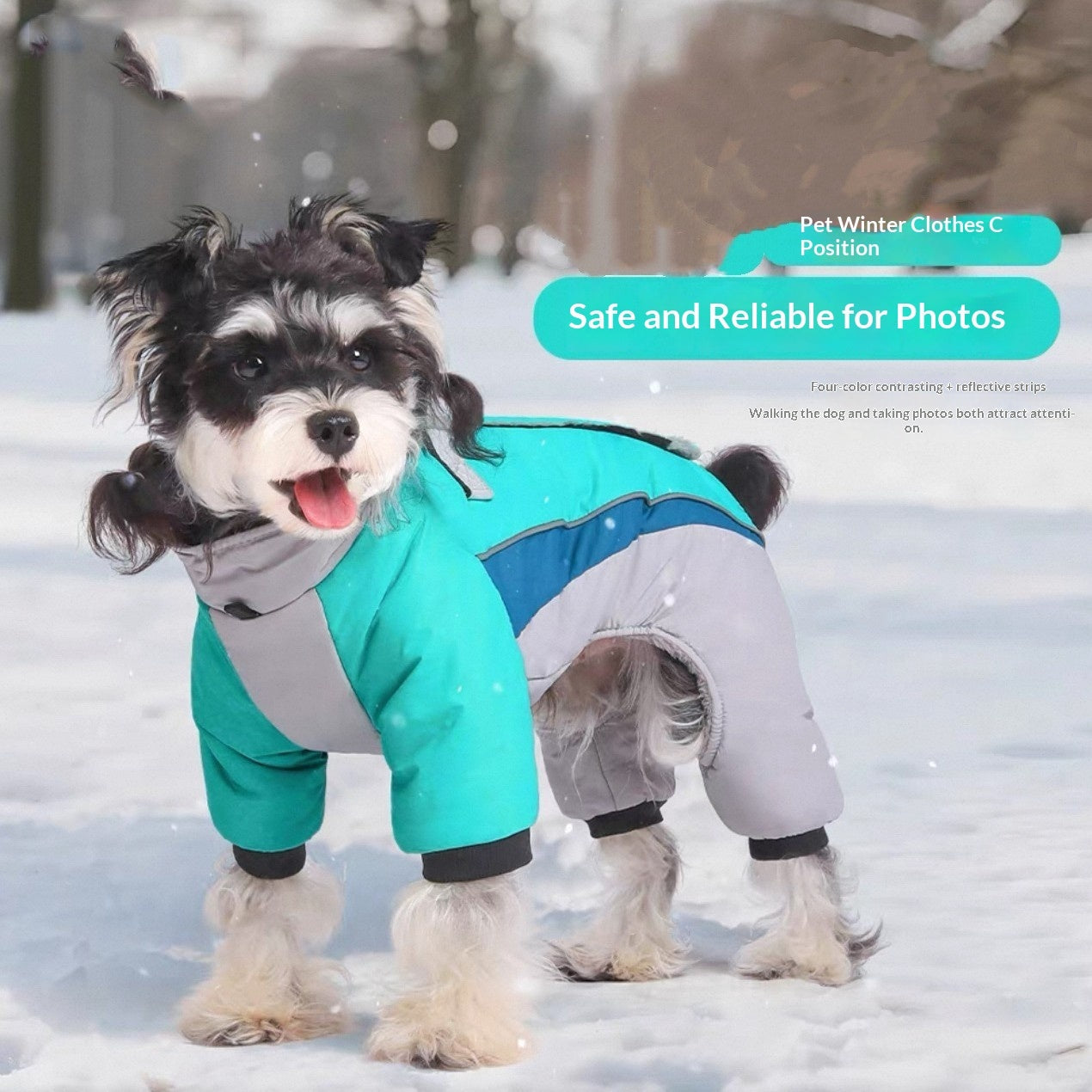 Fleece-lined Dog Warm Waterproof Traction Four-legged Pet Clothing - Premium Pet Accessory