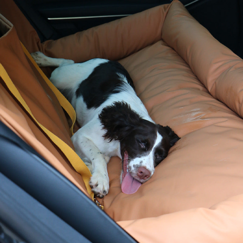 High-end Car Dog Bed Dual-seat Rear Pet Kennel Mat Waterproof Car Safety Seat