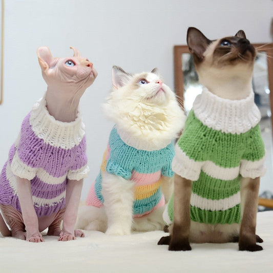 Hairless Cat Warm Sweater Pet Cat Clothes - Majestic Pet Kingdom