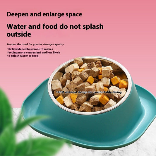Anti-ant Cat Bowl Stainless Steel Oblique Mouth Anti-leakage Cat Food Holder Anti-tumble Pet Supplies - Majestic Pet Kingdom