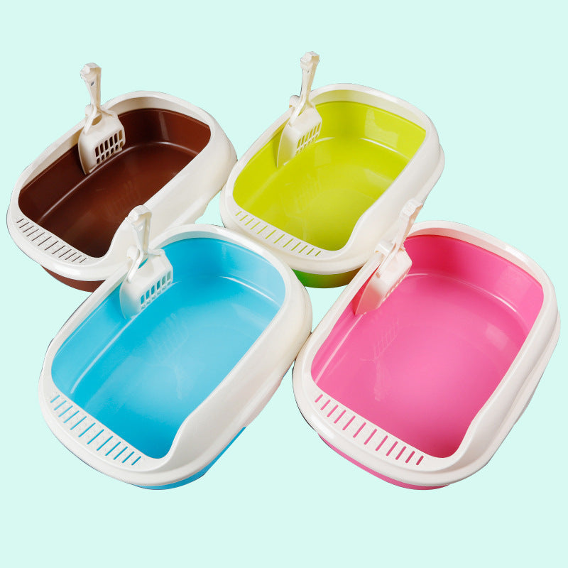 Cat Litter Box High-Side Polyester Basin Scoop Included