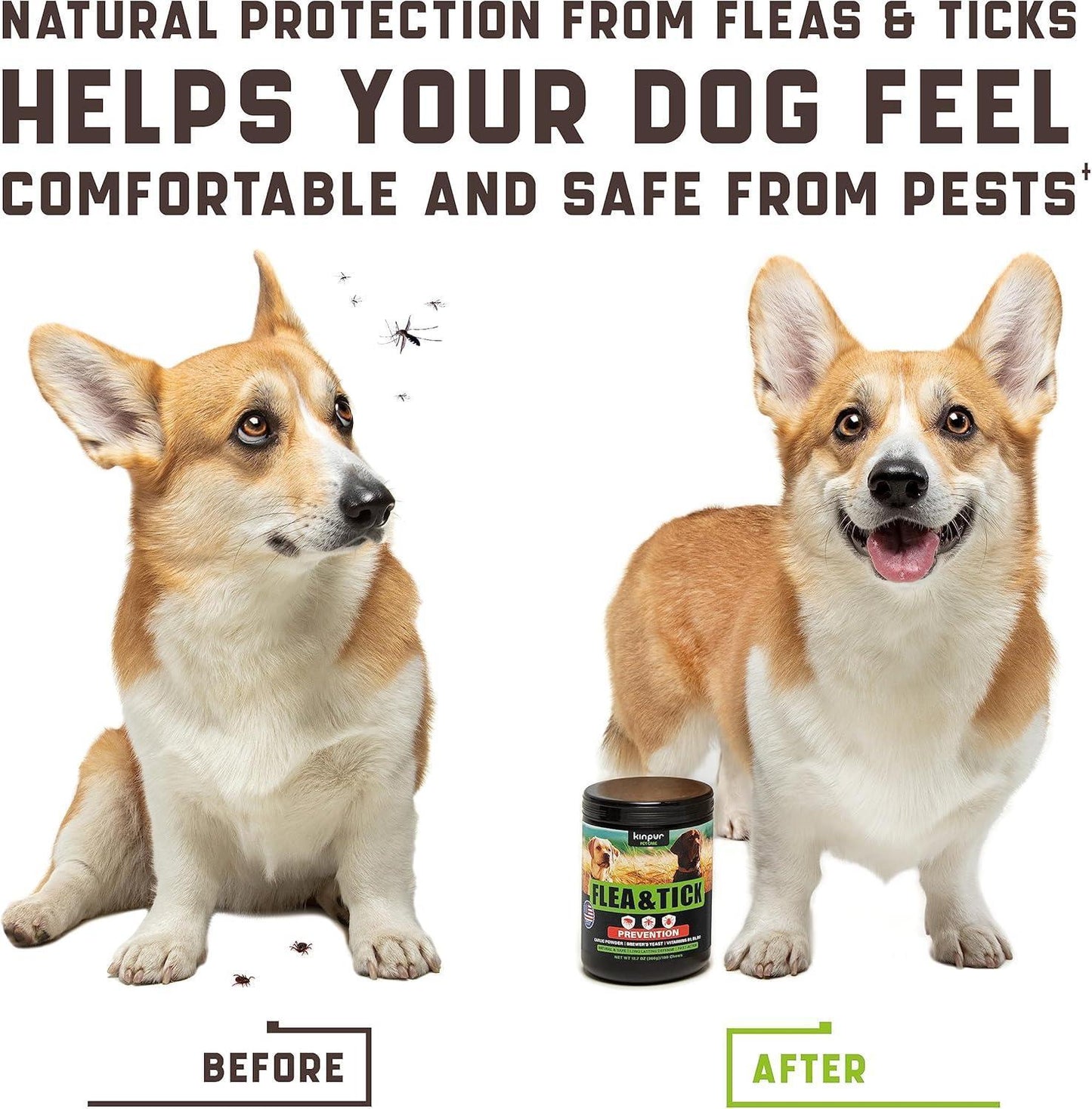 Flea & Tick Chews for Dogs - Duck Flavor 180 Count