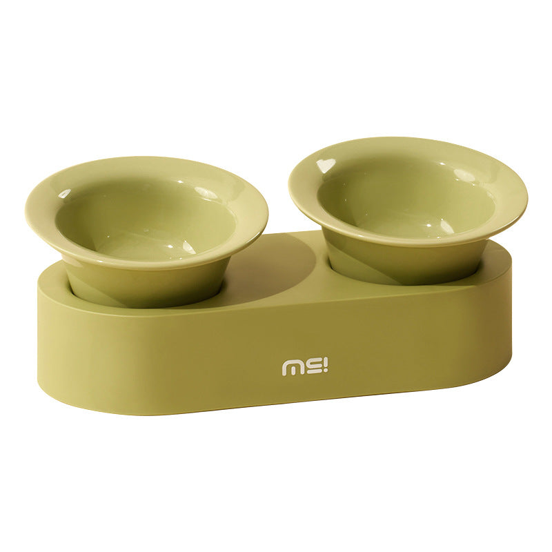 Cat Dog Ceramic Double Bowl - Majestic Pet Kingdom