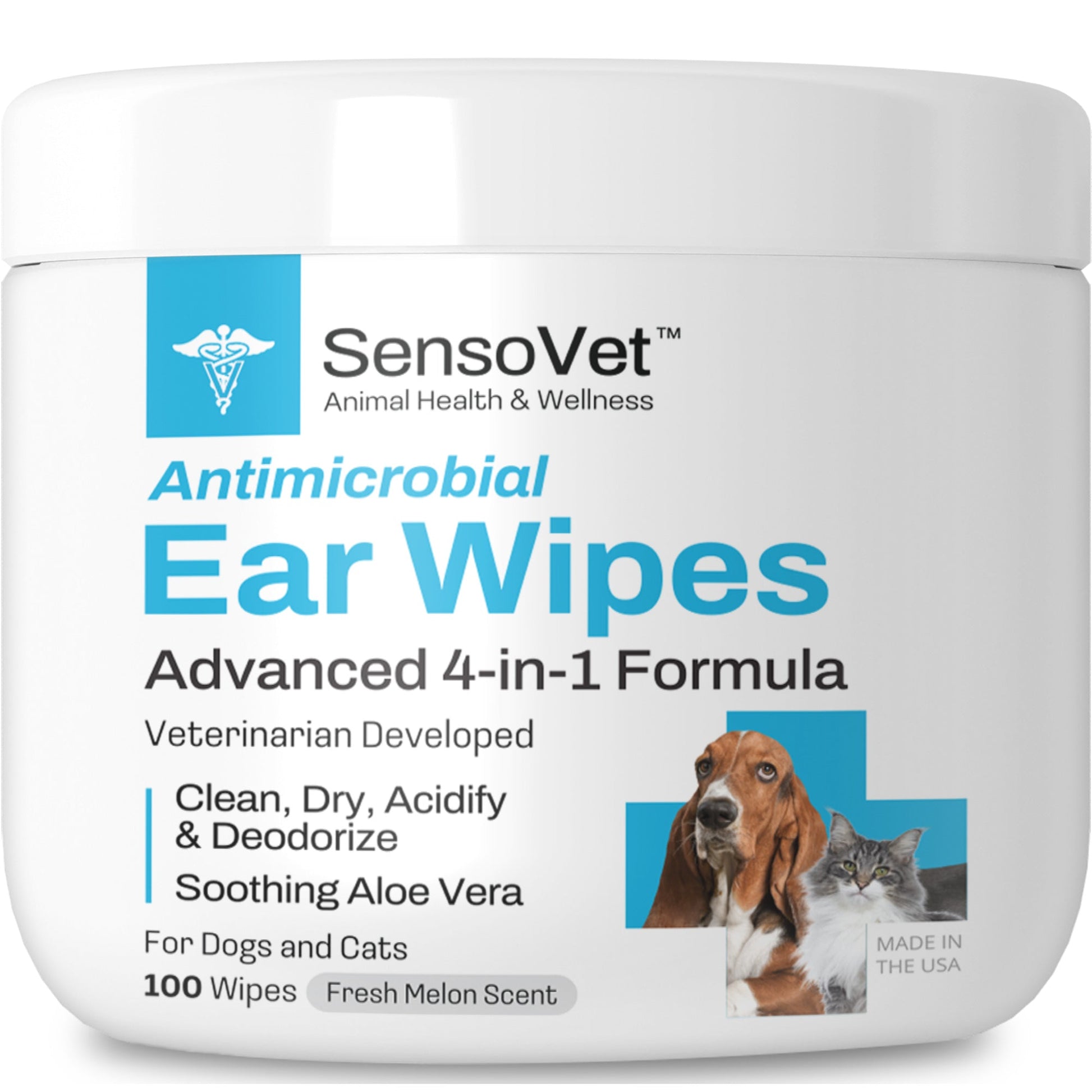 Pet Ear Wipes Soothe and Clean Medicated Cleaning 100-Count - Main Feature View | Majestic Pet Kingdom