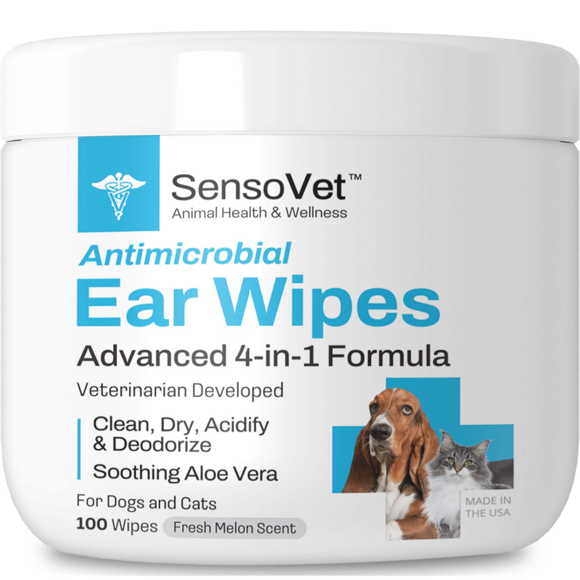 Soothe & Clean Medicated Pet Ear Wipes (100 Count Box)