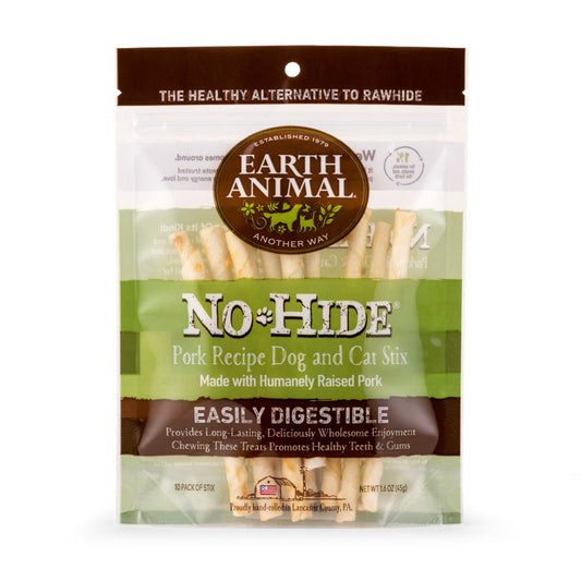 Dog Chews Earth Animal No-Hide Pork Pet Stix Chews 10-Pack - Detail Angle 2 | Majestic Pet Kingdom